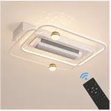 Euroton Deckenventilator Deckenventilator mit LED Beleuchtung mit Fernbedienung einstellbar, 20 cm Durchmesser, Lichtfarbe und Helligkeit einstellbar weiß