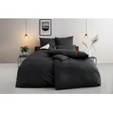 Bruno Banani Bettwäsche Jassen, Renforcé, 2 teilig, moderne Bettwäsche aus Baumwolle, Bettwäsche mit Streifen-Design grau|schwarz