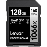 Lexar Professional 1066x Silver Series R160/W70 microSDXC 128GB Kit, UHS-I U3, A2, Class 10 (LMS1066128G-BNAAG)