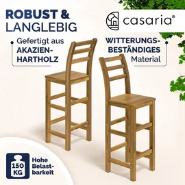 CASARIA Barhocker 75 cm Sitzhöhe Holz Akazie Braun