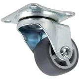 Möbelrolle mit Platte, 30mm/15kg, Gummi | Möbelroller | Rollen für Möbel, Bürostuhl, Beistellbett, Schreibtischstuhl, Hocker | Stuhl-Rollen | ...