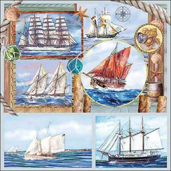 Ambiente 20 Servietten Papier 33x33cm 3-lagig - hochwertige Einweg Papierservietten für Nautik Themenabend Sommerparty Hochzeit Tischdeko Maritime Deko
