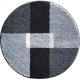 Erwin Müller Badematte, Badteppich, Badvorleger Zagori rutschhemmend grau Größe rund: 80 cm Ø - herrlich weich und flauschig, für Fußbodenheizung geeignet (weitere Größen, Farben)