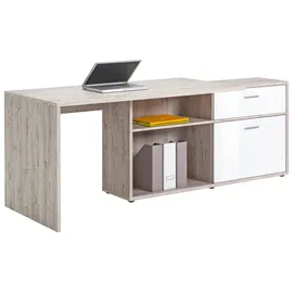 FMD Eckschreibtisch »Diego« Hochglanzfronten, mit Regalelement, viel Stauraum