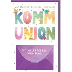Kommunionskarte Geldschein 12356 Bild