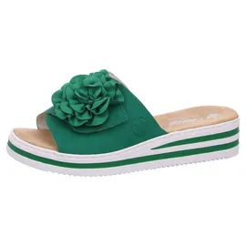 Rieker Damen Pantoletten V0252-52 grün 42 - 42 EU