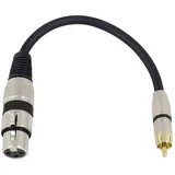 Omnitronic XLR Adapterkabel 1x XLR-Buchse 3 polig - 1x Cinch-Stecker 0,15m (3022075J)