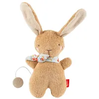 Sigikid 31271 - Mini Spieluhr Hase braun, 19 cm, (mit 1 von 5 Kinderliedern - nicht vorab wählbar!), Baumwollfrottee, Farmhouse Family