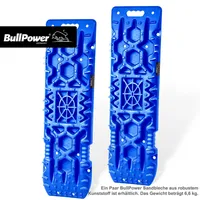 Bullpower Offroad-Sandbleche Kunststoff-Anfahrhilfen 10.000kg in rot, blau oder schwarz, Farbe:blau