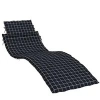 vidaXL Sonnenliegen-Auflage 200 x 70 x 5 cm Schwarz/Karomuster 1 St.
