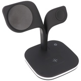 AccuCell Kabellose 5in1 Qi-Ladestation schwarz für Smartphone Smartwatch und In-Ear-Kopfhörer