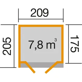 Weka Designhaus 262 A 2,09 x 2,05 m anthrazit