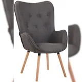 CLP Loungesessel Ashford Stoff 69 x 108 x 69 cm Dunkelgrau