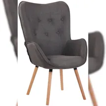 CLP Loungesessel Ashford Stoff 69 x 108 x 69 cm Dunkelgrau