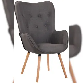 CLP Loungesessel Ashford Stoff 69 x 108 x 69 cm Dunkelgrau