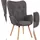 CLP Loungesessel Ashford Stoff 69 x 108 x 69 cm Dunkelgrau