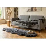 Kuhfelle Online & Nomad Island LAMMFELL Teppich DOPPELFELL 180 x 60 cm BETTVORLEGER KURZWOLLIG Fell Teppich AUS 2 ECHTEN Island LAMMFELLEN (Dunkelgrau)