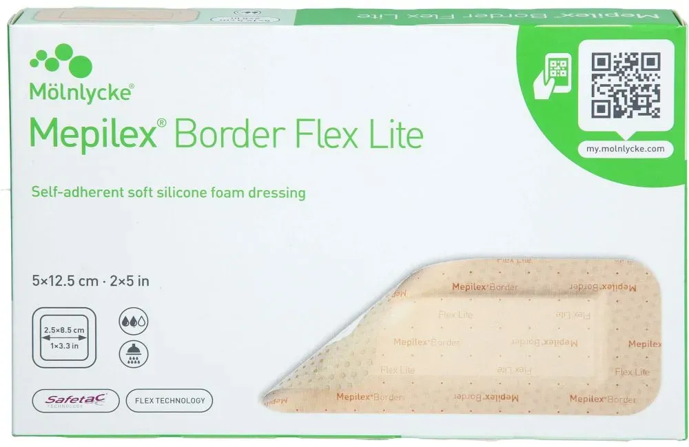 MEPILEX Border Flex Lite Schaumverband 5X12,5 cm 5 St