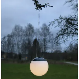Star Trading LED Solar Kugelleuchte Kunststoff, Metall Ø 20 cm 1 Stück weiß