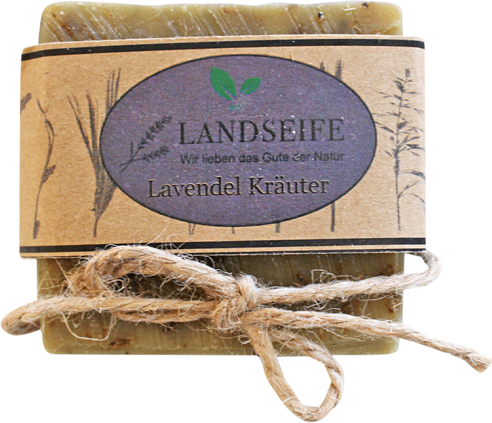 Lavendel-Kräuter-Seife, Landseife Naturkosmetik, 100% Bio, handgefertigt & vegan, 100 g, Körperpflege