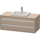 Duravit Ketho Waschtisch-Unterschrank KT675607575 120 x 55 cm, leinen, für Einbauwaschtisch mittig, 2 Schubkästen