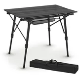 Juskys Campingtisch Picco - Aluminium Tisch klappbar, leicht - Camping, Garten - Klapptisch Schwarz