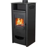 Kaminofen ABC Quadro Black Holzofen 9,5 kW mit Mehrfachbelegung Kamin Holz