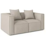 VCM Couch Textil 2-Sitzer Hellgrau