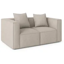 VCM Couch Textil 2-Sitzer Hellgrau
