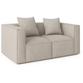 VCM Couch Textil 2-Sitzer Hellgrau