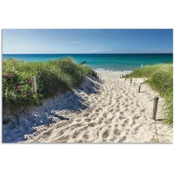 Wandbild ARTLAND "Weg zum Strand an der Ostsee", blau (farbe bild(er): blau), B:90cm H:60cm, Bilder, als Alubild, Outdoorbild, Leinwandbild, Poster, Wandaufkleber