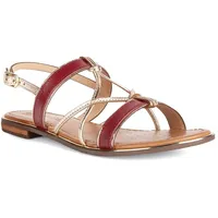 GEOX D SOZY PLUS Flat Sandal, CYCLAMEN/LT Gold, 36 EU