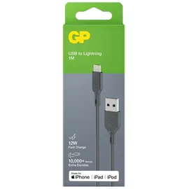 GP USB-Ladekabel USB 2.0 USB-A Stecker, Apple Lightning Stecker 1.00 m Grau