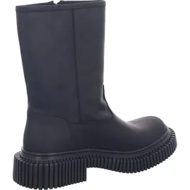 Camper Stiefel Biker-Bootie Schlupfstiefel schwarz Leder - Schwarz