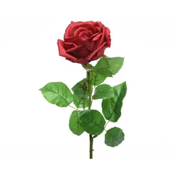Rose am Stiel - Kunstblume - Real Touch Oberfläche - H: 68cm - rot