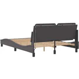 vidaXL Bettgestell mit LED Grau 120x200 cm Kunstleder