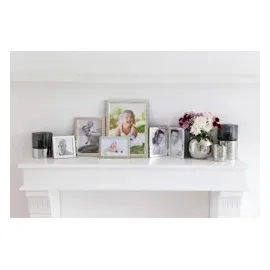 Edzard 2er-Set Bilderrahmen Pavia (10x15 cm, gehämmert, edel versilbert, anlaufgeschützt, 2 Aufhänger