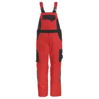 FHB Latzhose ECKHARD Twill - rot;schwarz