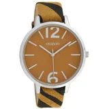 Oozoo Damenuhr C10202 Orange Lederband Animal-Print 43 mm