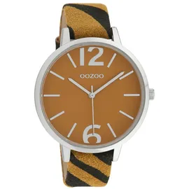 Oozoo Damenuhr C10202 Orange Lederband Animal-Print 43 mm