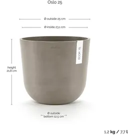Ecopots Oslo Ø 25 x 21,8 cm Braungrau