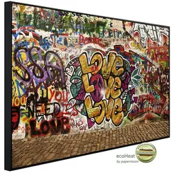 papermoon Infrarotheizung »EcoHeat - Liebe Graffiti Lennon Wand«, Matt-Effekt - bunt