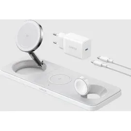 Anker MagGo Magnetic Wireless Ladegerät 15W 3-in-1 Pad weiß