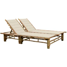 vidaXL 2-Personen-Sonnenliege 200 x 150 x 30 cm Beige