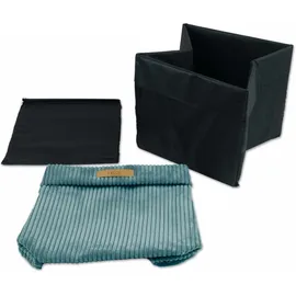 lycce Aufbewahrungskorb Faltbare Aufbewahrungsbox Cord 33 x 33 x 31 cm blau/türkis
