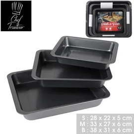 URBAN LIVING Chef Traiteur 3er-Set: Backblech Backbleche Backofenblech 27735