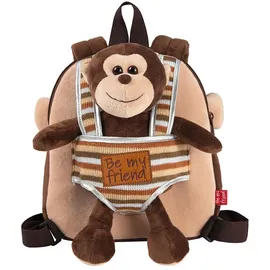 Perletti Monkey Max Plüschtier Rucksack 25 cm Braun
