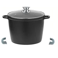 Cheffinger Tiefer Kochtopf mit Glasdeckel & Silikongriffe, ø32 cm