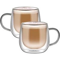 HIRMIT Latte Macchiato Gläser 2 XCappuccino Tassen Doppelwandige Gläser aus Borosilikatglas Teegläser Set (300ml-B)