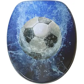 Sanilo WC Sitz mit Absenkautomatik Soccer, Hochwertiger und Stabiler Toilettendeckel aus Holz